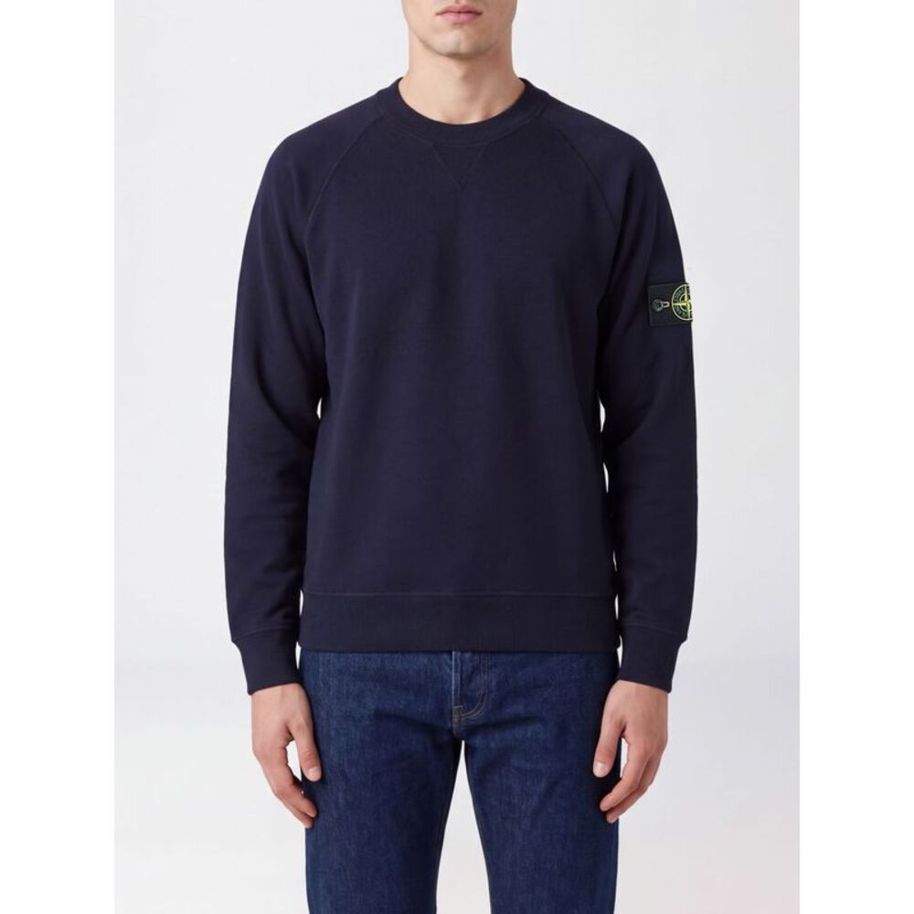 Stone Island Men Stone Island Compass Logo Wool Blend Crewneck Jumper